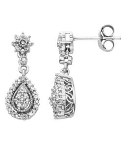 Simply Vera Vera Wang Sterling Silver 1/7-ct. T.W. Diamond Drop Earrings