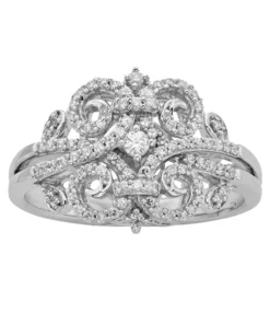 Simply Vera Vera Wang Sterling Silver 1/3-ct. T.W. Diamond Scrollwork Ring