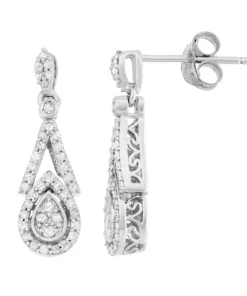 Simply Vera Vera Wang 3/8 Carat T.W. Diamond Sterling Silver Teardrop Halo Earrings