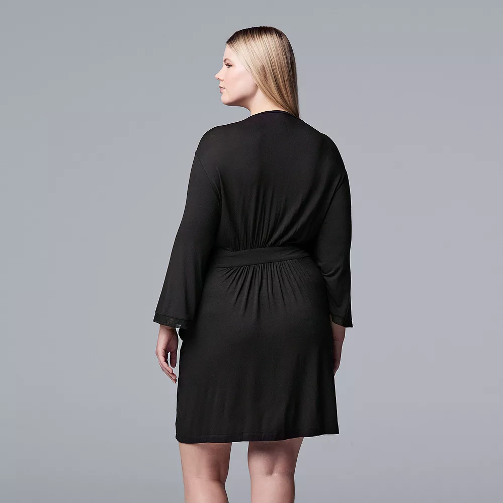 Plus Size Simply Vera Vera Wang Basic Luxury Wrap Robe - Image 3