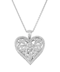 Simply Vera Vera Wang Sterling Silver 1/4 Carat T.W. Diamond Heart Pendant