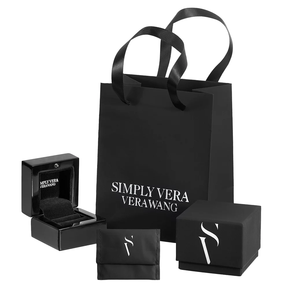 Simply Vera Vera Wang 14k White Gold 9/10 Carat T.W. Diamond Halo Engagement Ring Set - Image 3