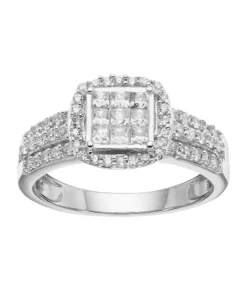 Simply Vera Vera Wang 14k White Gold 3/4 Carat T.W. Diamond Halo Engagement Ring