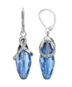 Simply Vera Vera Wang Blue Hanging Bead Crisscross Drop Earrings