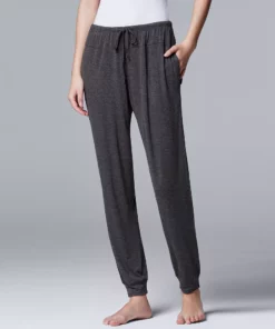 Women's Simply Vera Vera Wang Basic Luxury Banded Bottom Pajama Pants