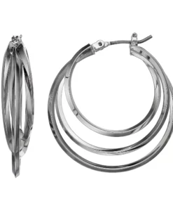 Simply Vera Vera Wang Tiered Nickel Free Triple Hoop Earrings