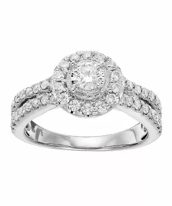 Simply Vera Vera Wang 14k White Gold 1 Carat T.W. Diamond Halo Engagement Ring