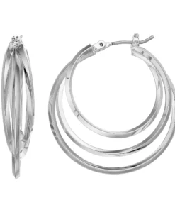 Simply Vera Vera Wang Tiered Nickel Free Triple Hoop Earrings