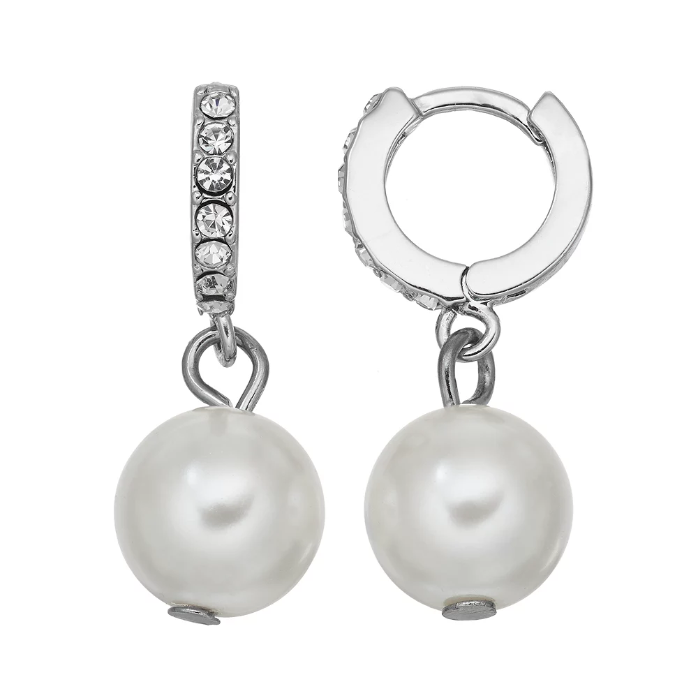Simply Vera Vera Wang Simulated Pearl Hoop Earrings
