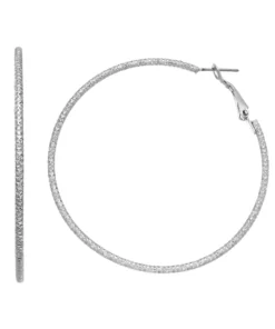 Simply Vera Vera Wang Textured Nickel Free Hoop Earrings
