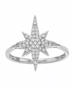 Simply Vera Vera Wang Sterling Silver 1/4 Carat T.W. Diamond Starburst Ring