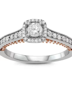 Simply Vera Vera Wang Two Tone 14k Gold 3/4 Carat T.W. Diamond Halo Engagement Ring