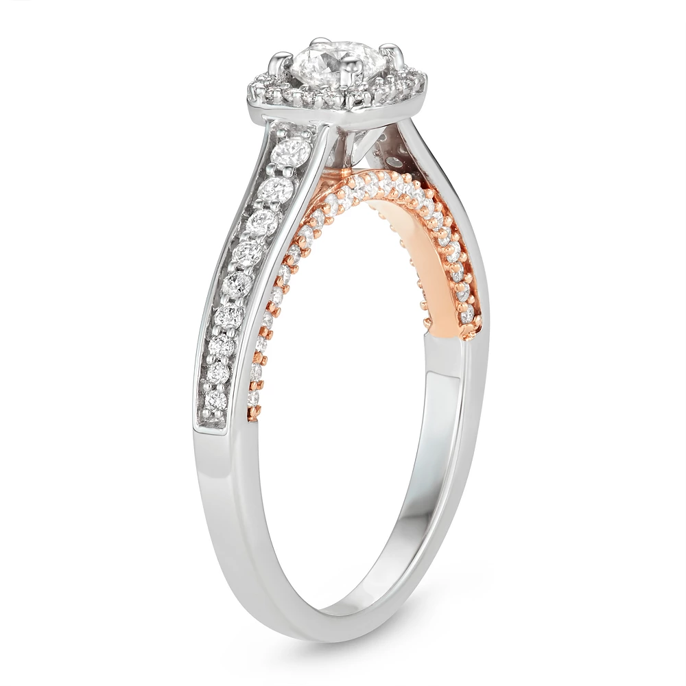 Simply Vera Vera Wang Two Tone 14k Gold 3/4 Carat T.W. Diamond Halo Engagement Ring - Image 2