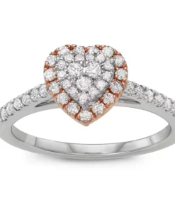 Simply Vera Vera Wang Two Tone 14k Gold 1/2 Carat T.W. Diamond Heart Engagement Ring