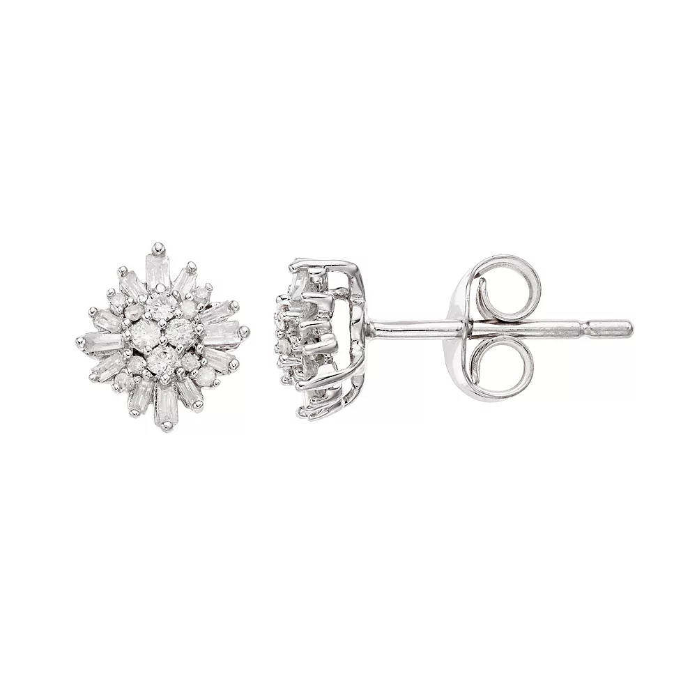 Simply Vera Vera Wang Sterling Silver 1/4 Carat T.W. Diamond Flower Stud Earrings