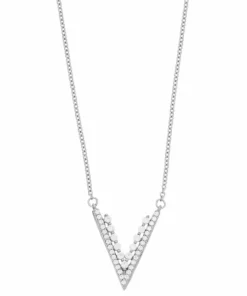 Simply Vera Vera Wang Sterling Silver 1/3 Carat T.W. Diamond V Necklace