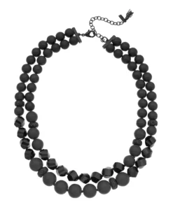 Simply Vera Vera Wang Black Tone Bead Detail Multi Strand Necklace
