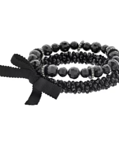 Simply Vera Vera Wang Black Bead Stretch Bracelet Set