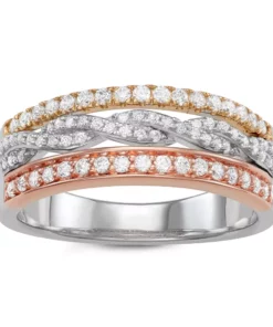 Simply Vera Vera Wang 14k Tri-Tone Gold 1/2 Carat T.W. Diamond Ring