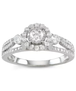 Simply Vera Vera Wang 14k White Gold 1 Carat T.W. Halo Diamond Ring