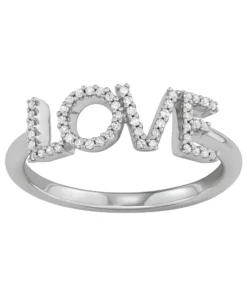 Simply Vera Vera Wang Sterling Silver 1/8 Carat T.W. "Love" Ring