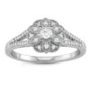 Simply Vera Vera Wang 14k White Gold 1/3 Carat T.W. Diamond Flower Engagement Ring