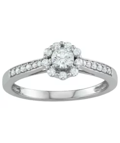 Simply Vera Vera Wang 14k White Gold 1/2 Carat T.W. Diamond Flower Engagement Ring