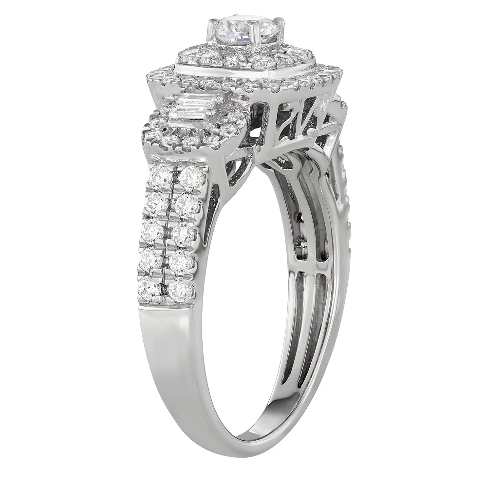 Simply Vera Vera Wang 14k White Gold 1 Carat T.W. Diamond Tiered Engagement Ring - Image 2