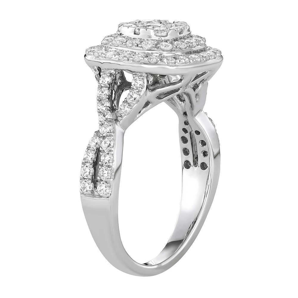 Simply Vera Vera Wang 14k White Gold 1 Carat T.W. Diamond Tiered Engagement Ring - Image 2
