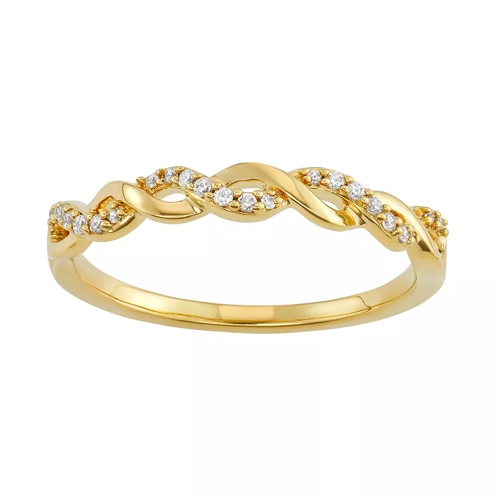 Simply Vera Vera Wang 14k Gold 1/10 Carat T.W. Diamond Twist Ring