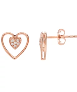 Simply Vera Vera Wang 1/10 Carat T.W. Diamond Double-Heart Earrings