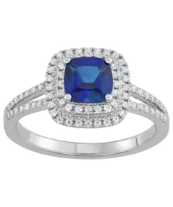 Simply Vera Vera Wang 14k White Gold Sapphire & 1/3 Carat T.W. Diamond Ring