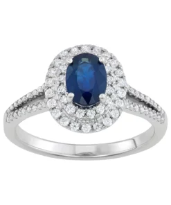 Simply Vera Vera Wang 14k White Gold Sapphire & 1/4 Carat T.W. Diamond Ring