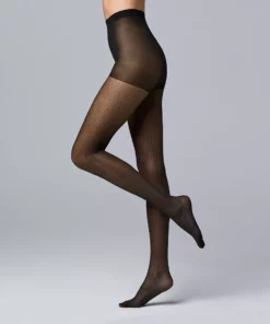 Women's Simply Vera Vera Wang Runway Metallic Pinstripe 30D Tights