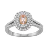 Simply Vera Vera Wang Two Tone 14k Gold Morganite & 1/3 Carat T.W. Diamond Halo Ring