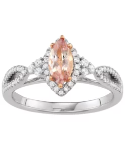 Simply Vera Vera Wang Two Tone 14k Gold 1/4 Carat T.W. Diamond & Morganite Engagement Ring