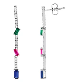 Simply Vera Vera Wang Sterling Silver Gemstone Bar Earrings