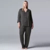 Plus Size Women's Simply Vera Vera Wang Basic Luxury Notch Pajama Set