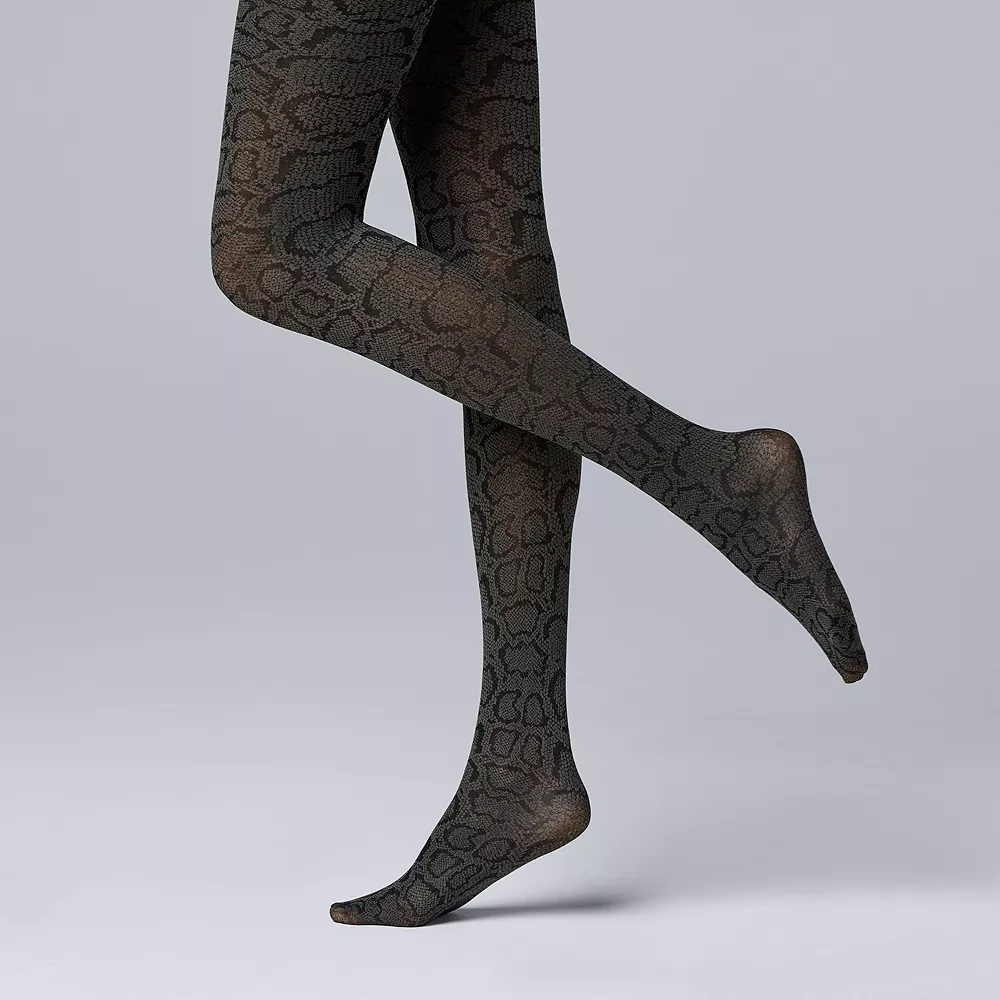 Women's Simply Vera Vera Wang Runway Python Print Control Top 55D Tights - Image 2