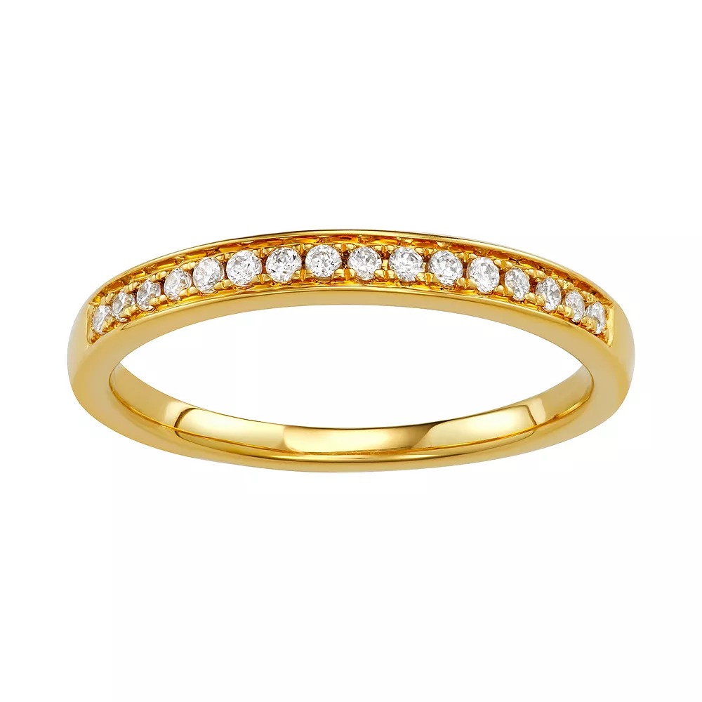 Simply Vera Vera Wang 14k Gold 1/6 Carat T.W. Diamond Wedding Band - Image 2