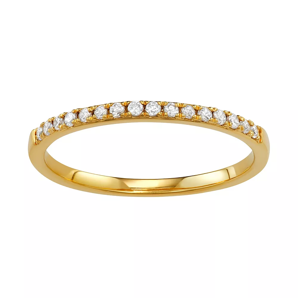 Simply Vera Vera Wang 14k Gold 1/8 Carat T.W. Diamond Wedding Band HI-I2 - Image 3