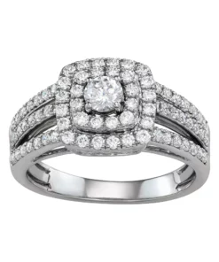 Simply Vera Vera Wang 14k White Gold 1 Carat T.W. Diamond Halo Engagement Ring