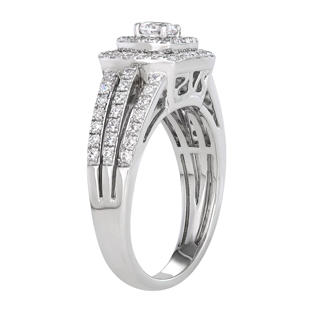 Simply Vera Vera Wang 14k White Gold 1 Carat T.W. Diamond Halo Engagement Ring - Image 2