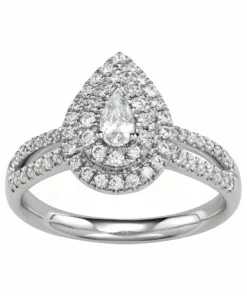 Simply Vera Vera Wang 14KT White Gold 3/4 Carat T.W. Pear Center Diamond Engagement Ring
