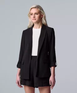 Women's Simply Vera Vera Wang Roll-Tab Relaxed Blazer