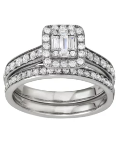 Simply Vera Vera Wang 14k White Gold 3/4 Carat T.W. Diamond Engagement Ring Set