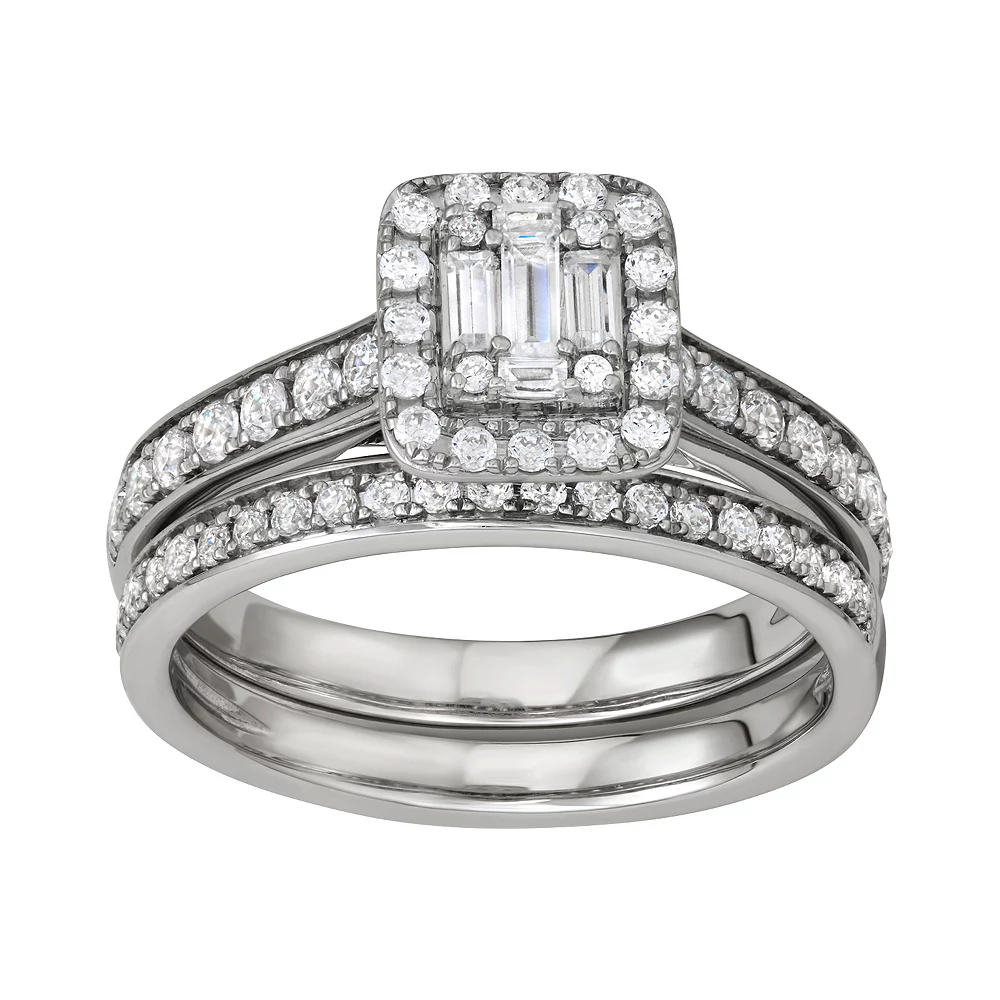 Simply Vera Vera Wang 14k White Gold 3/4 Carat T.W. Diamond Engagement Ring Set