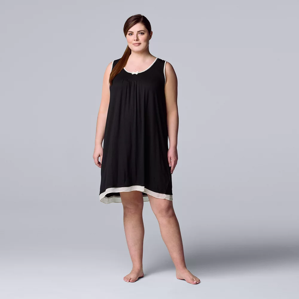 Plus Size Simply Vera Vera Wang Basic Luxury Chemise