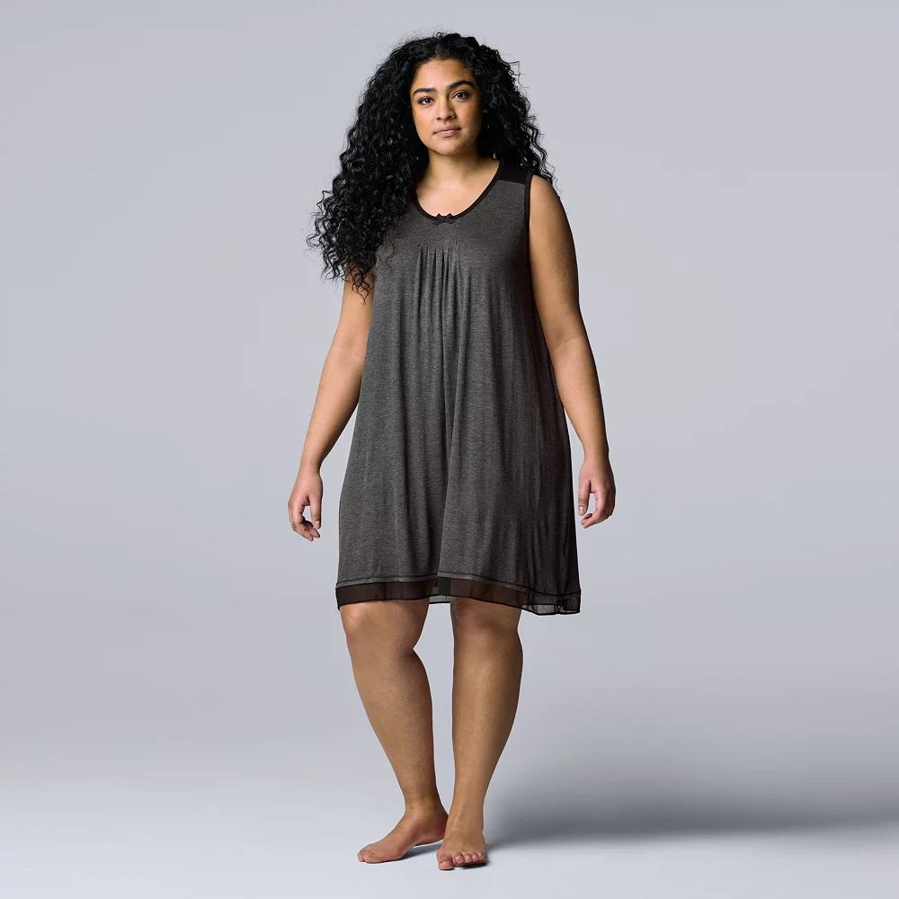 Plus Size Simply Vera Vera Wang Basic Luxury Chemise - Image 2
