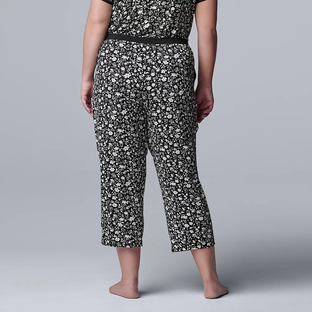 Plus Size Simply Vera Vera Wang Basic Luxury Pajama Capri Pants - Image 4